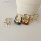 Серьги-кольца женские, прозрачные, U-образные, из золотистого металла, 2021
