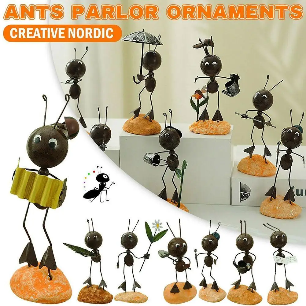 

Creative Mini Iron Ant Sculpture Handmade Crafts Collectible Furnishing Decoration Desktop Figurine Ant Desktop Office Deco U0H5