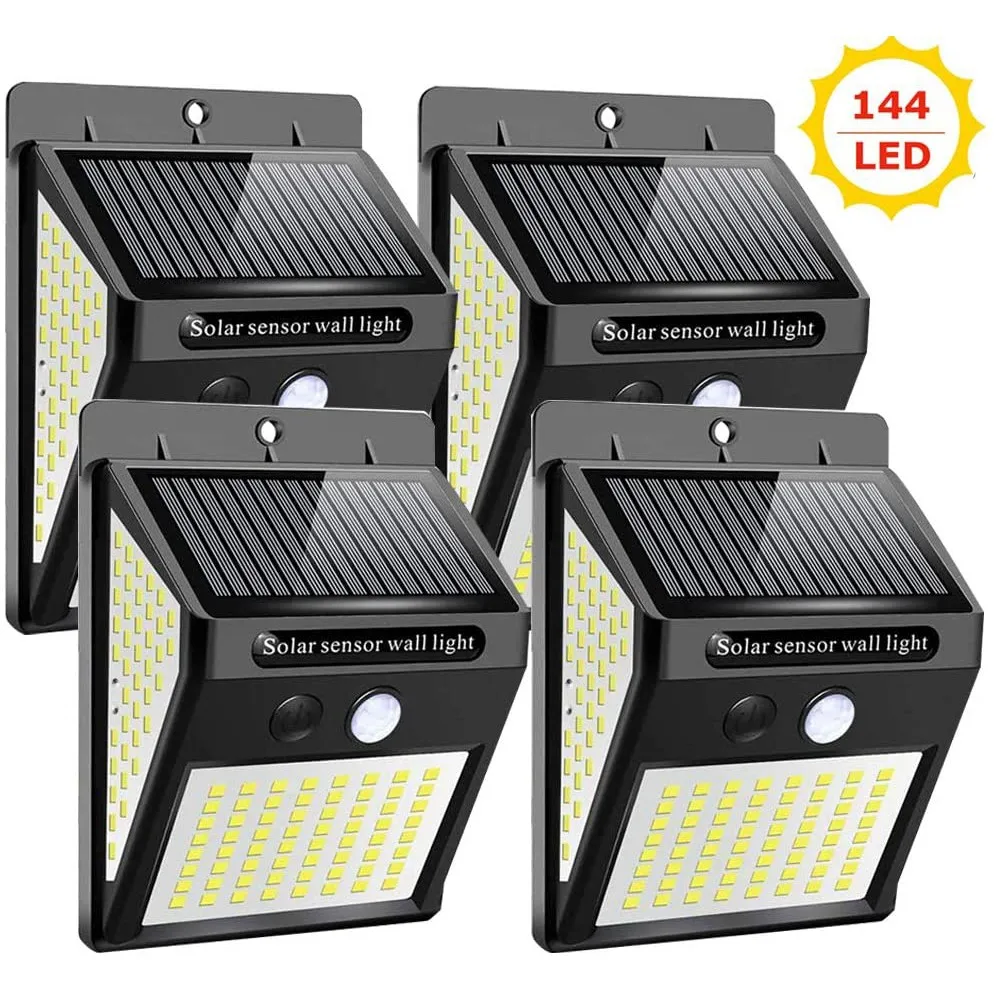 

144 LED Solar Light Outdoor Solar Lamp PIR Motion Sensor Wall Light Waterproof Solar Powered Sunlight for Garden Decoration