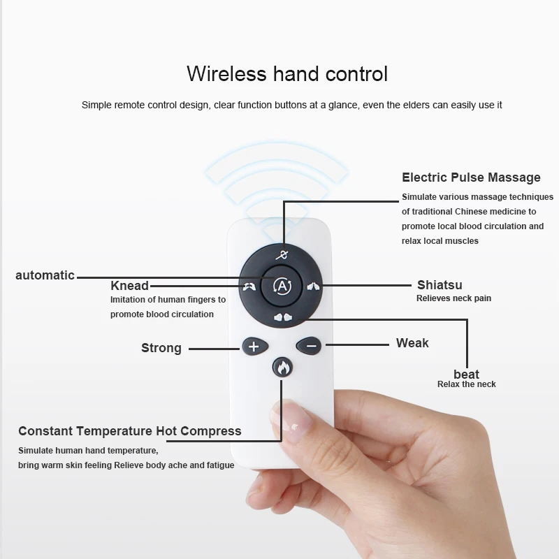 Электрический импульсный массажер для шеи шиацу разминающий нагревательный