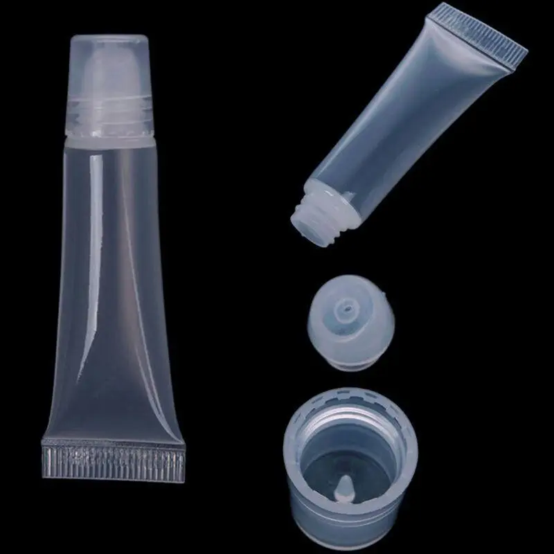 

50Pcs 8g 10g 15g Empty Lip gloss Soft Tubes Lip Balm Sunscreen Cream Cosmetic Bottle Squeezable Plastic PE DIY Balm Container