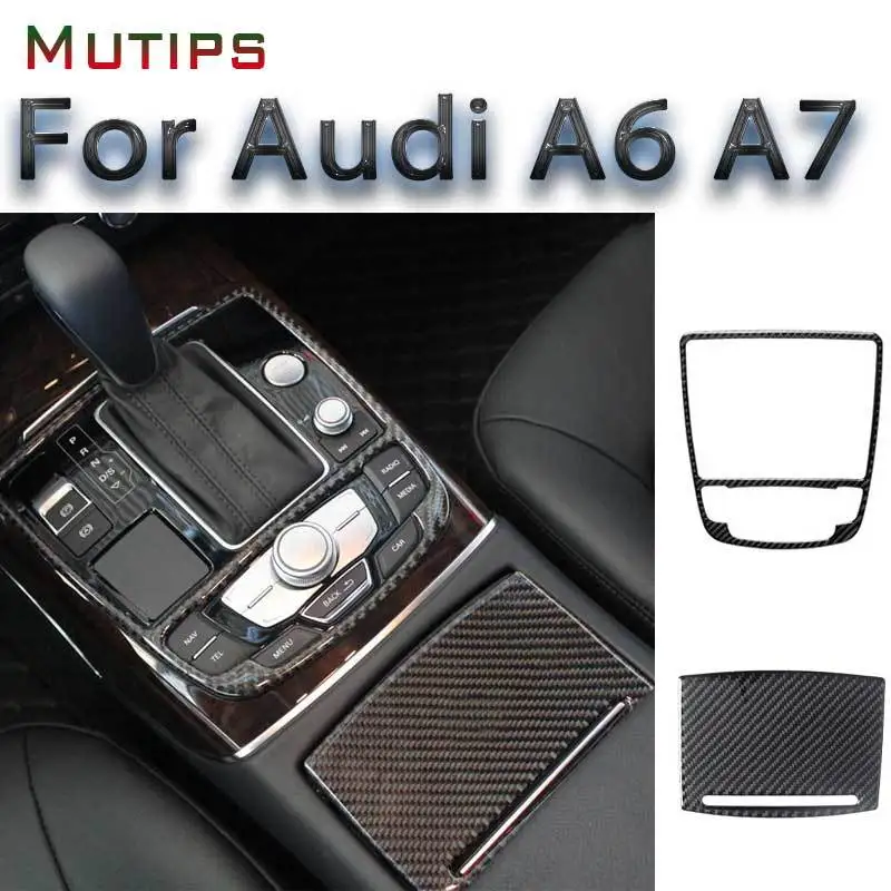 

Разные автомобильные наклейки из углеродного волокна, подставка для чашки, отделка, рамка, аксессуары для Audi A6 A7 2012-2018