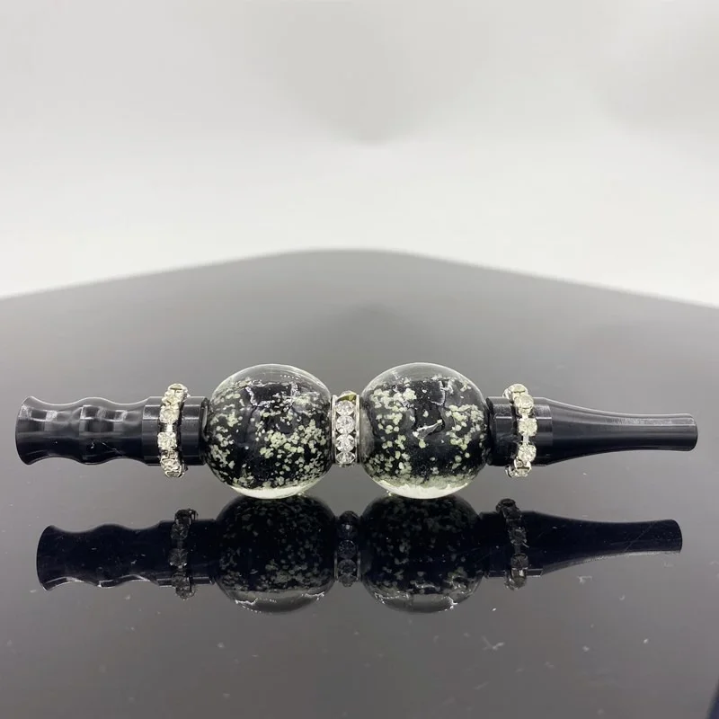 

1 Pc Glass Beads Blinged Hookah Tips with Alloy Rhinestones Hookah Mouthpiece Weed Smoking Holder Blunts Mouthtips Glow in Dark