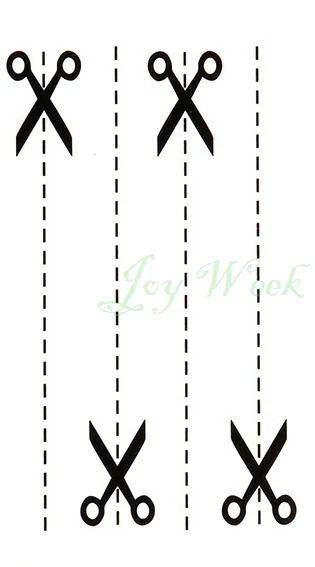 Водостойкие временные тату наклейки ножницы пунктирная линия маленькие флэш