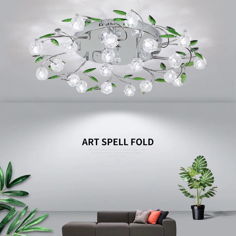 

Crystal Ceiling Chandelier Light LED Surface Mount Agate Ceiling Lamp Indoor Lighting fixture