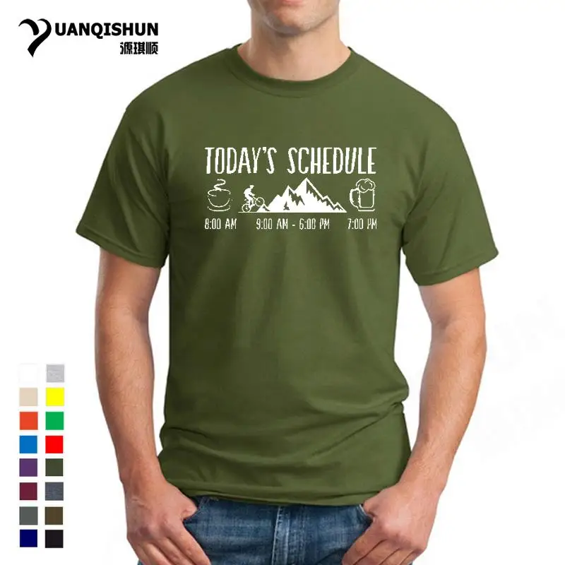 Футболка мужская с забавным принтом хлопковая коротким рукавом расписание