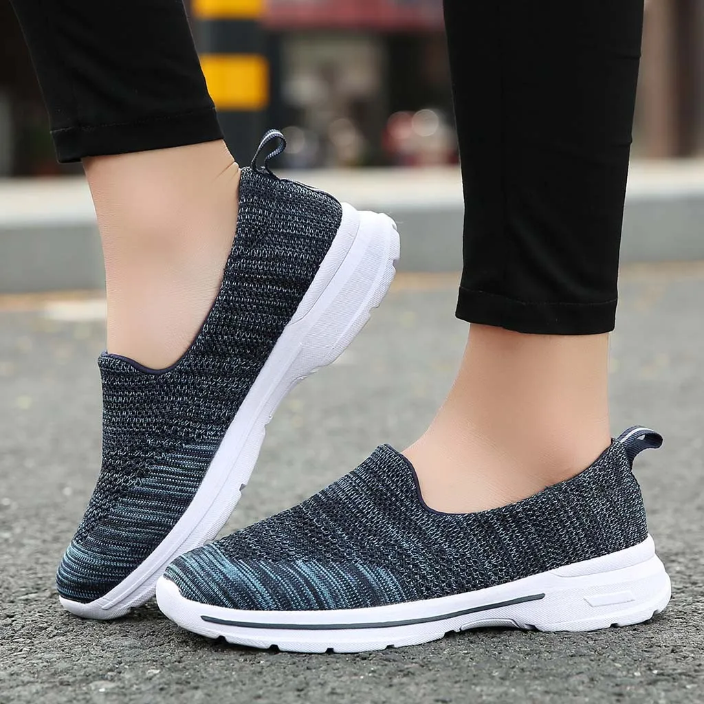 2019 женские кроссовки Вулканизированная обувь без застежки женская дышащая на