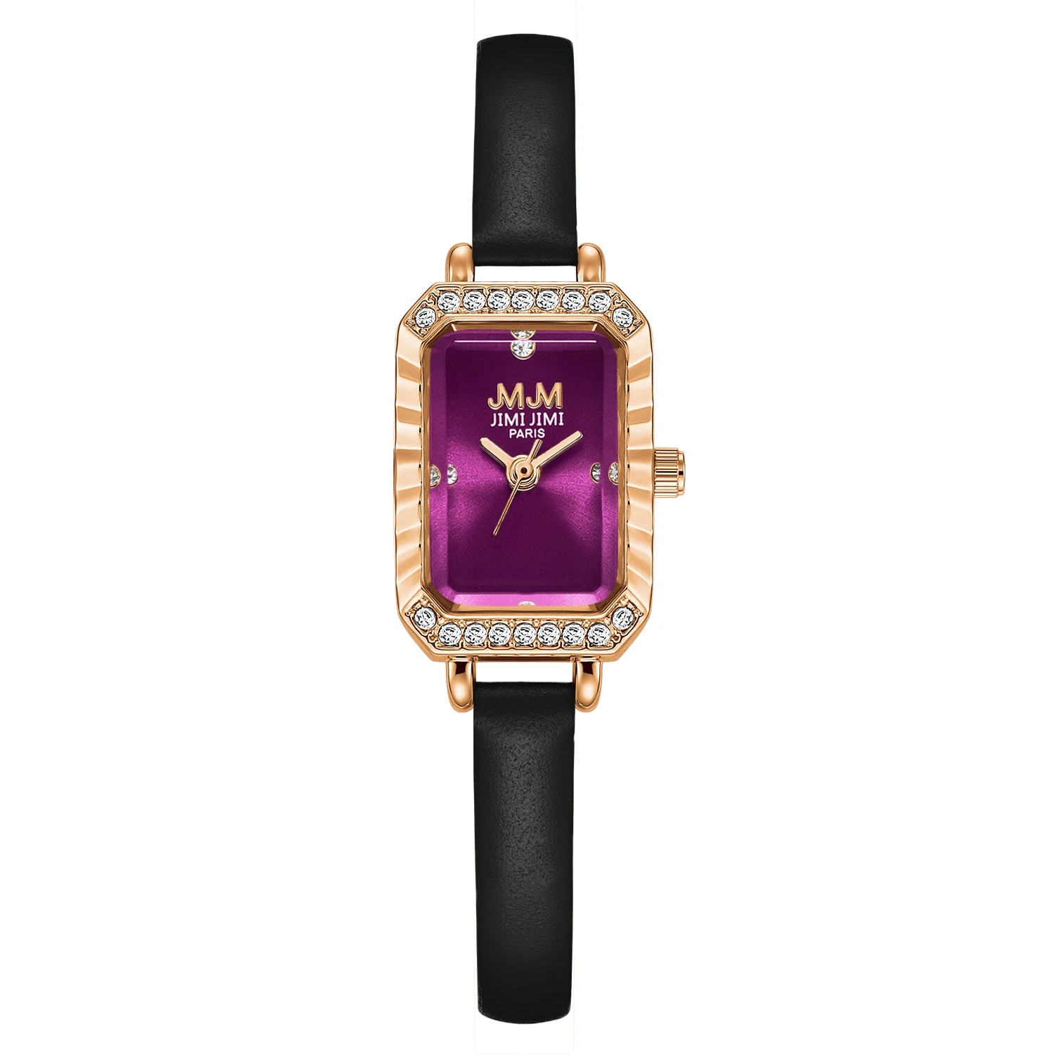 Женские кварцевые часы из нержавеющей стали с ремешком натуральной кожи |