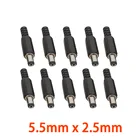 10 шт.лот 5,5x2,5 мм разъем питания постоянного тока, проводные разъемы постоянного тока 5,5*2,5 мм, сделай сам, электрическая штепсельная вилка, розетка для зарядки, адаптер