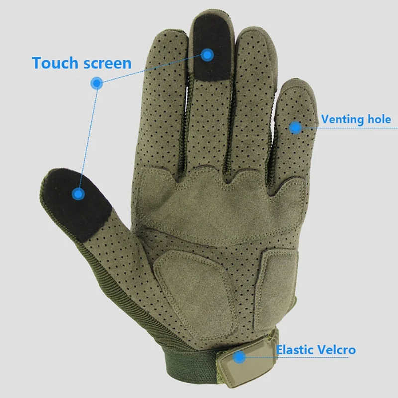 Men's Sport Full Finger Gloves Touch Screen Outdoor Tactical Military Airsoft Shooting Hunting Hard Knuckle Armed Mittens | Спорт и
