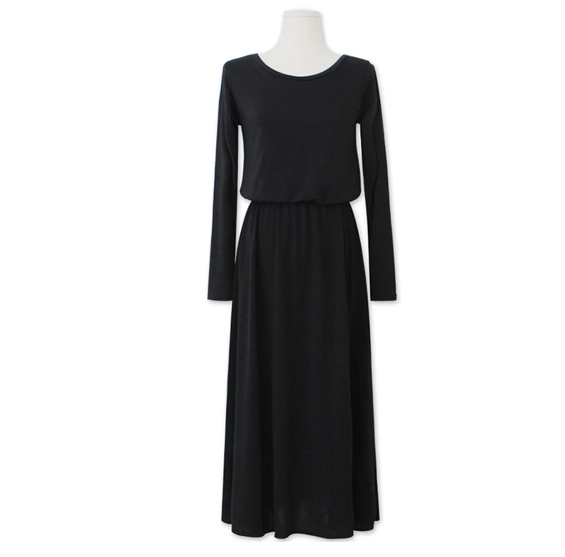 

The new 2016 modal cotton show thin waist dress backless receive long-sleeved dress dress custom of female long big yards