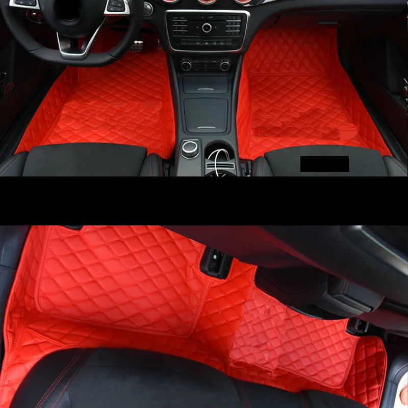 

leather car floor mat for mercedes benz A180 A200 A260 A45 AMG 2013 2014 2015 2016 2017 2018 W176 rug carpet styling
