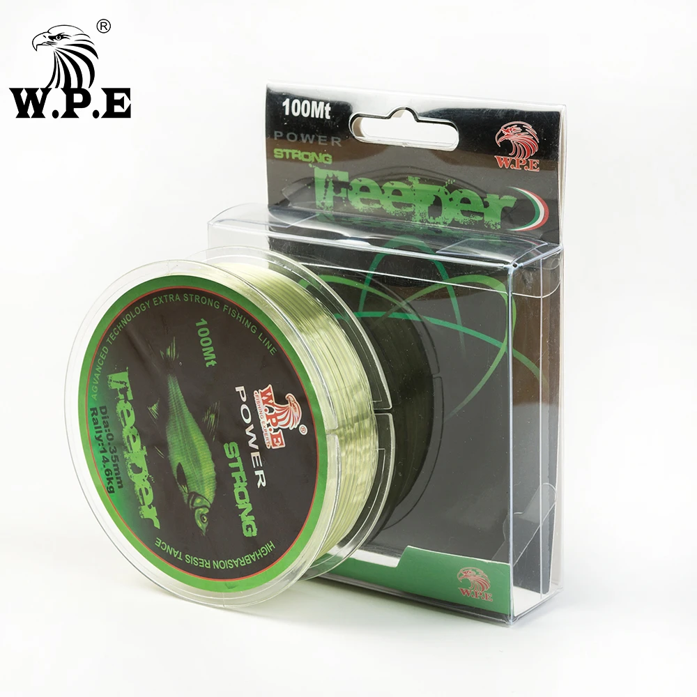 Фидерная нейлоновая рыболовная леска W.P.E 100 м прочная однонитевая 0 20 мм 60 для