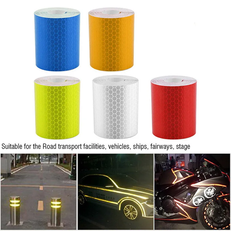 

1PC 1m*5cm Car Truck Reflective Self-adhesive Safety Warning Tape Roll Film Sticker