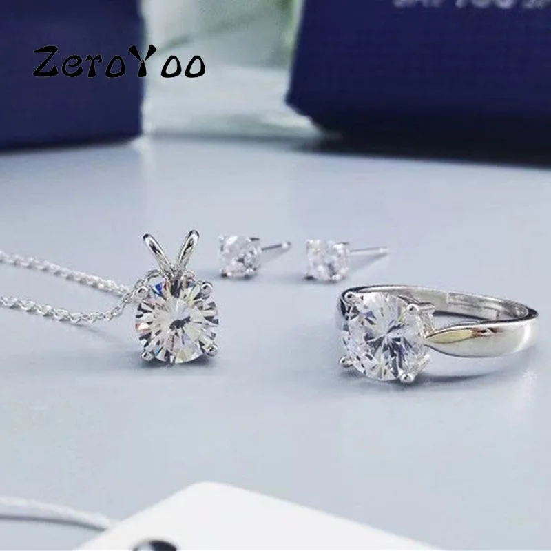 

Swa Fashion Jewelry Set Charm Luxury Sparkling Crystal Beautiful Lady Series Engagement Ring Necklace Earrings Free Shipping