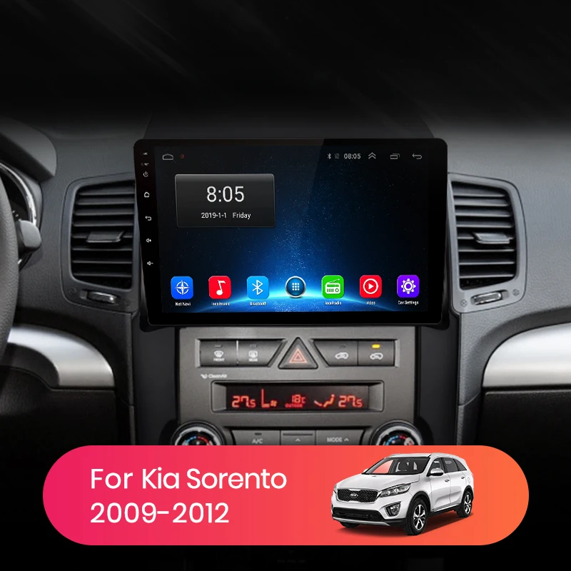 AWESAFE для Kia Sorento 2009 2010 2011 2012 автомобильный Радио Мультимедиа Видео плеер gps Нет 2din 2 din Android 8,1 2 ГБ+ 32 ГБ