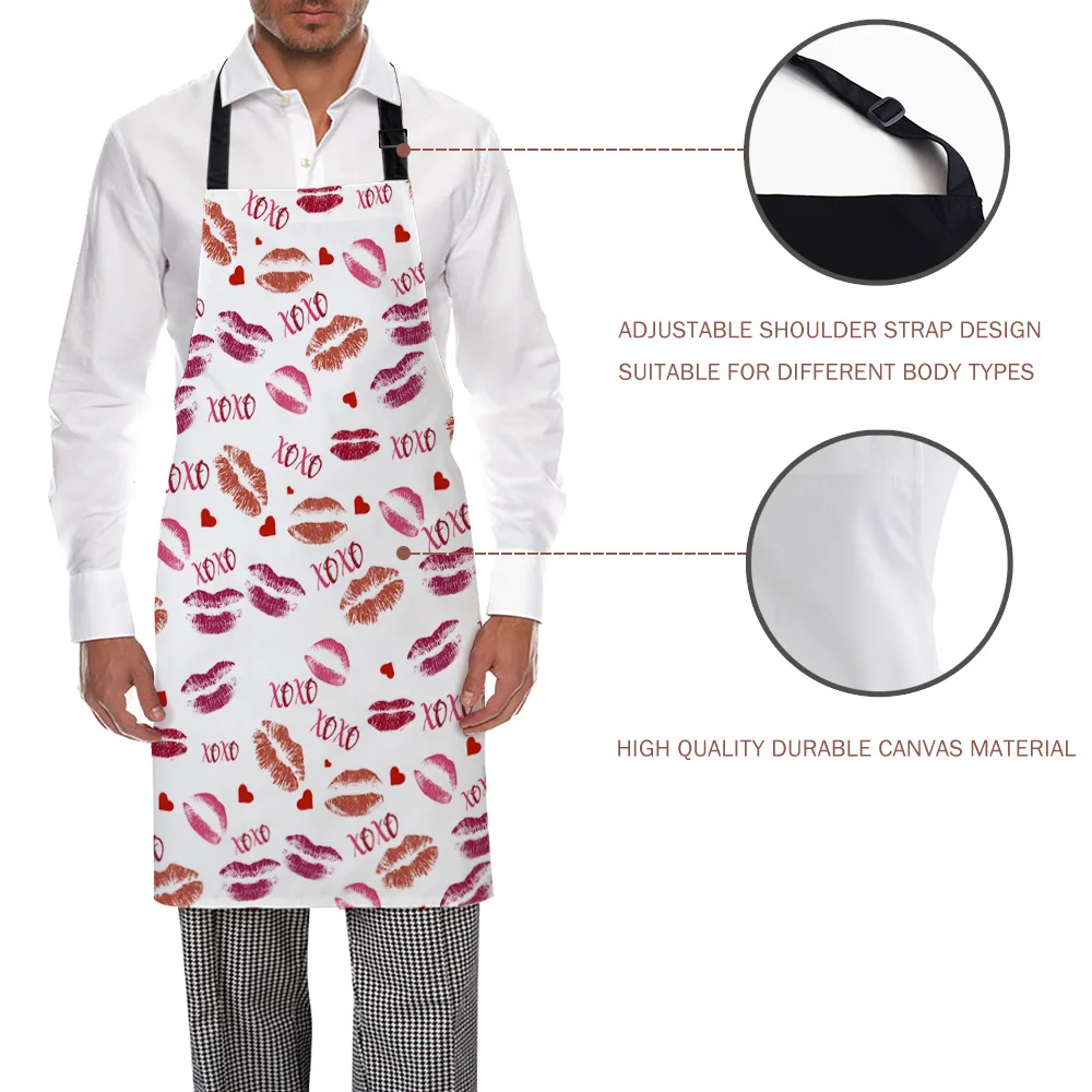 Кухонный Фартук День Святого Валентина губы письмо Xoxo Регулируемый слюнявчик
