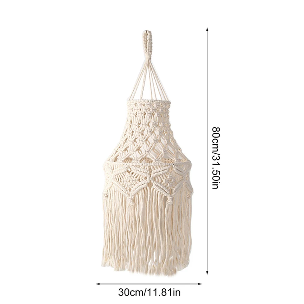 

Bohemian Handmade Woven Lampshade Macrame Wall Hanging Lamp Room Coffee Restaurant Decoration Tapestry Lampshade Home Decor