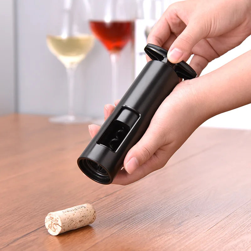 

Wine Bottle Opener Manual Safe Portable Pin Cork Remover Tin Foil Cutter Base Type Buckle Design Kitchen Tools Bar Accessories