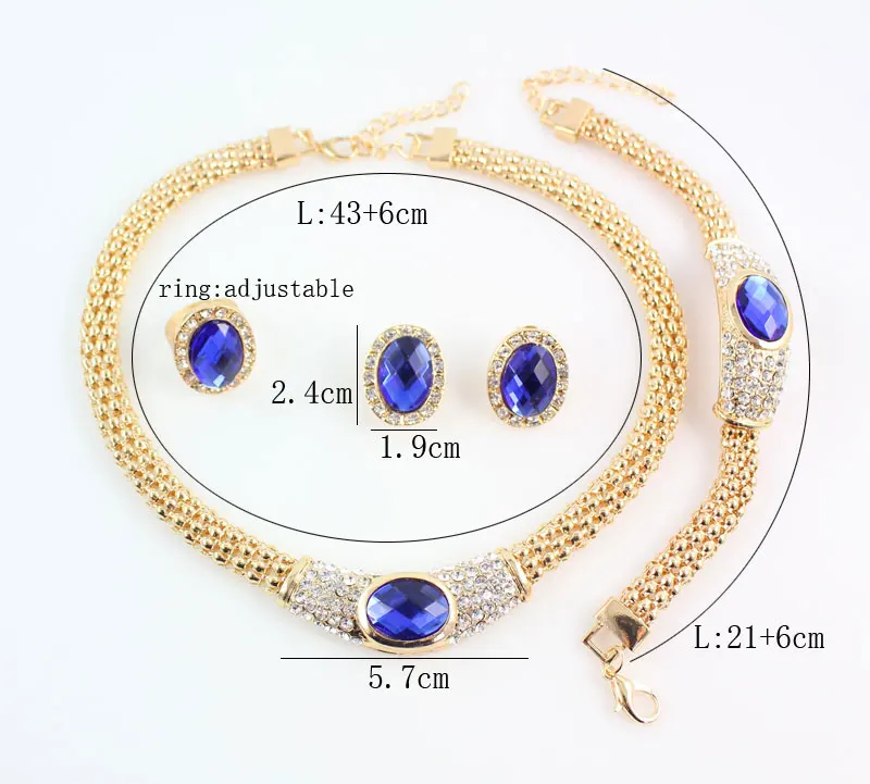 Вечерние свадебные аксессуары Золотые Ювелирные наборы для женщин кулон