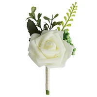 wedding boutonniere corsage pe rose flower for sister groom groomsmen bride