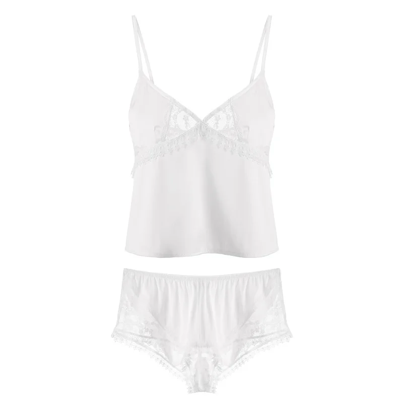 Роскошная пикантная Пижама Женская летняя одежда для отдыха шелковая сна топы