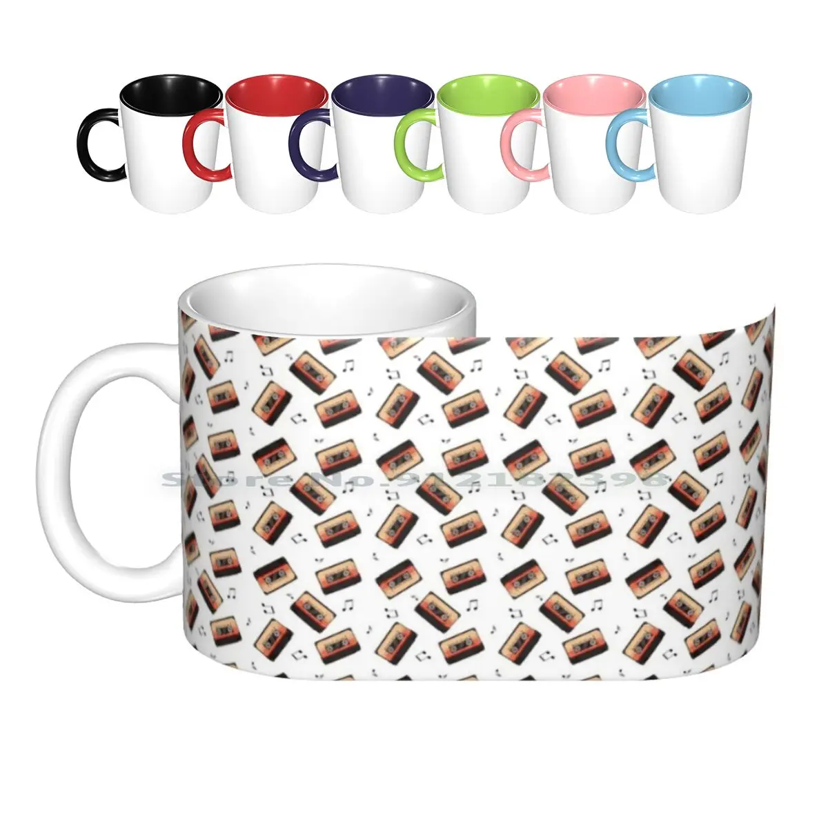 

Pattern 03 Ceramic Mugs Coffee Cups Milk Tea Mug Movies Cassette Retro Music Musical Comics Creative Trending Vintage Gift