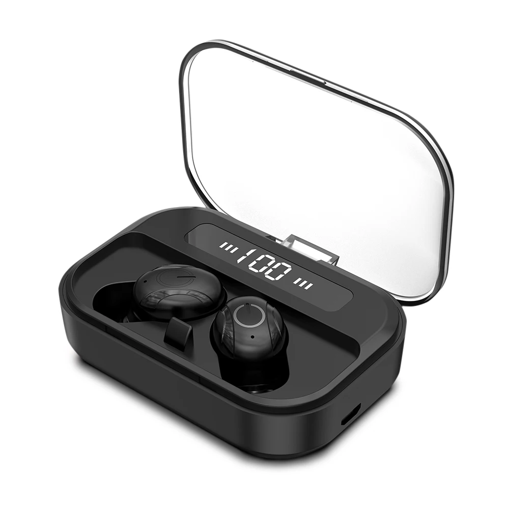 Настоящие беспроводные Bluetooth наушники-вкладыши спортивные шумоподавляющие TWS