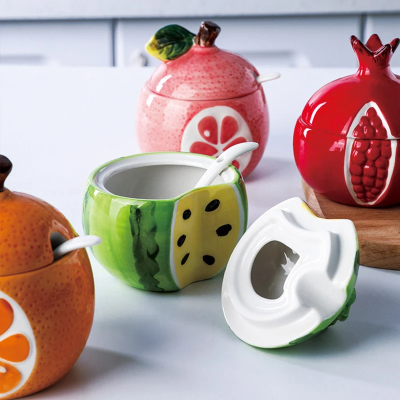 Керамическая герметичная банка для хранения фруктов Минималистичная Милая