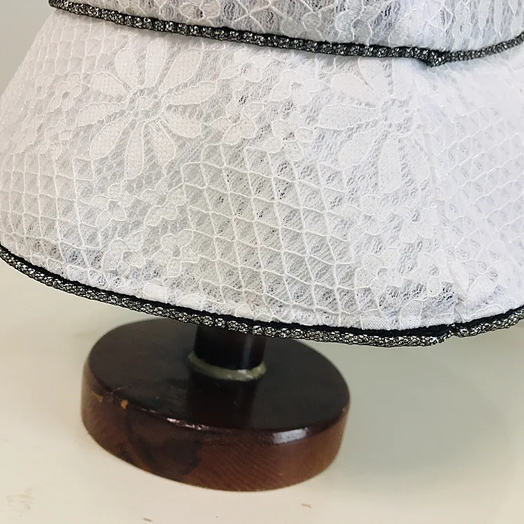 202104-YY  new spring  summer lace flower  Diamond chain brim leisure  lady bucket  cap   women  fisherman hat