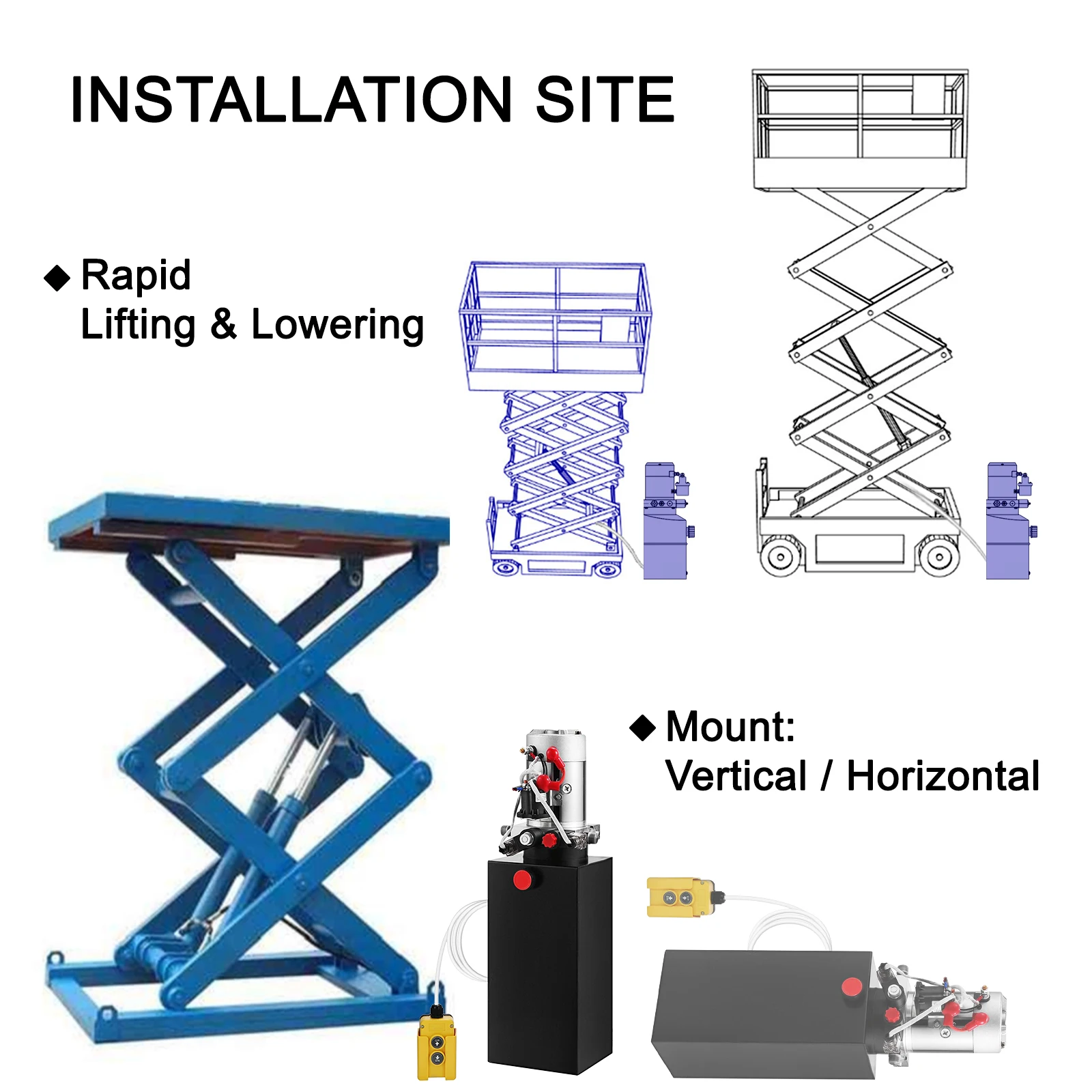 VEVOR Автомобильный Домкрат Гидравлический насос 12 В постоянного тока блок питания