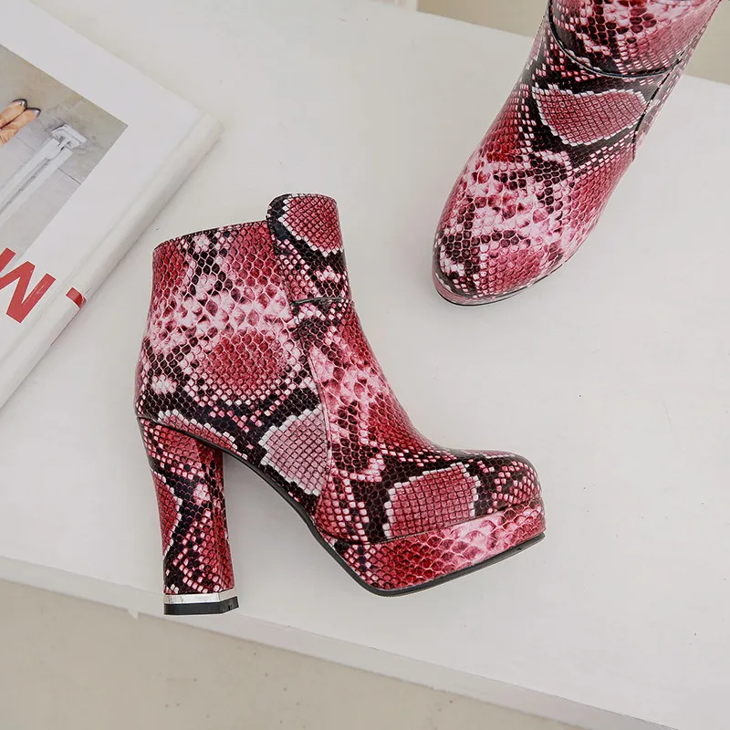 

ASUMER big size 34-43 fashion ankle boots zip high heels shoes platform boots elegant mixed colors autumn winter boots 2020 new