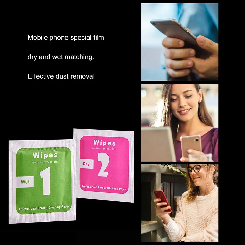 Сухие влажные салфетки для защиты экрана из закаленного стекла аксессуары спирт