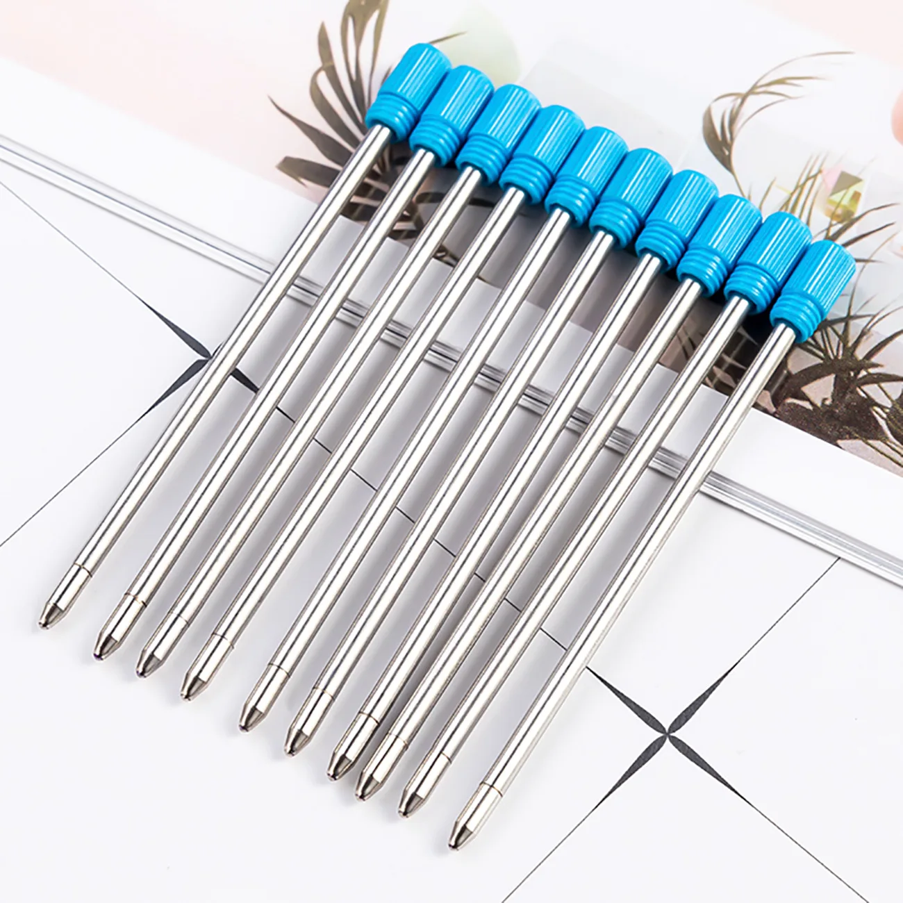 

20 pcs/lot Metal pen refill for Crystal Diamond Ballpoint pen student pen rod cartridge core black blue color 7cm length