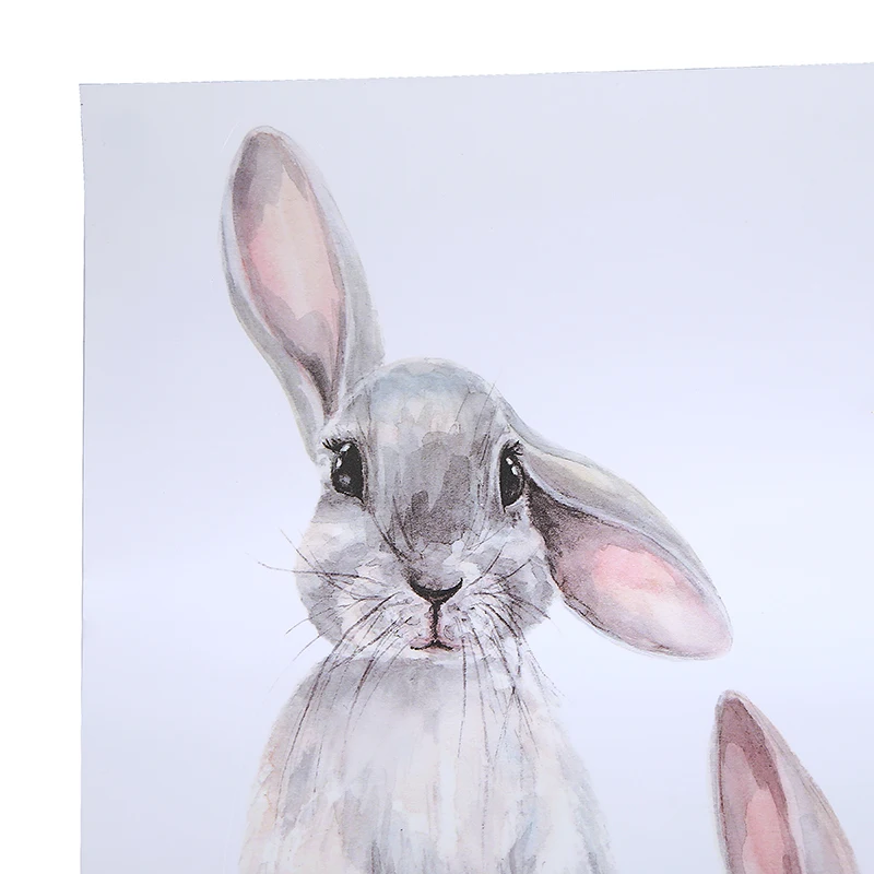 Наклейки на стену с двумя милыми кроликами ПВХ наклейки съемные