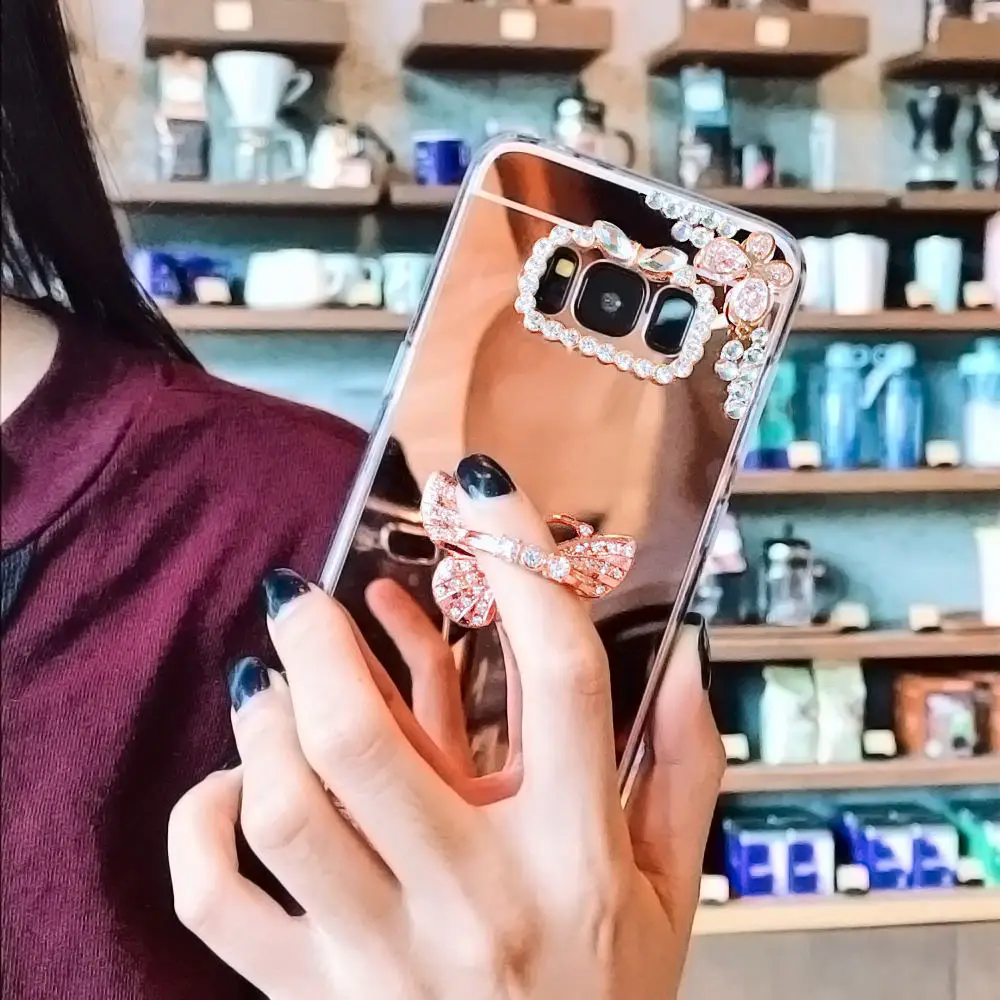 L-FADNUT для Samsung Galaxy S10 Case S10E S9 S8 Plus S7 Edge чехлы с блестящими бриллиантами кольцом на