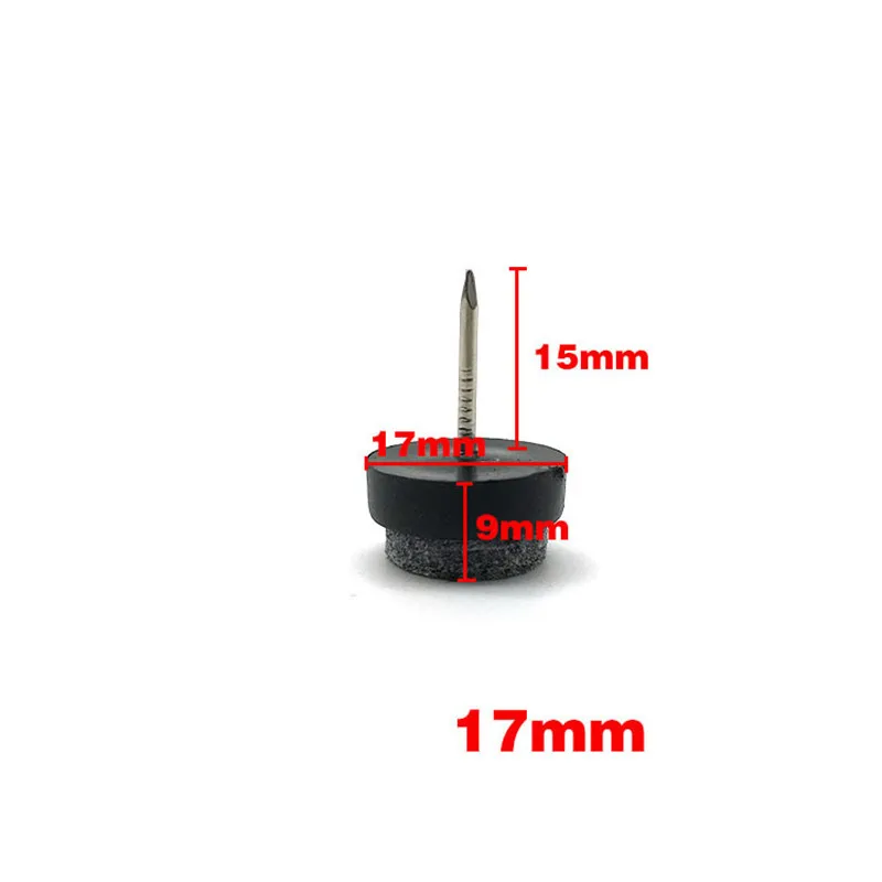black 17mm KK& FING 30 шт стул стол мебель ноги дно ноги скользит противоскользящая плитка пластиковый коврик пол ногтей деревянный пол протектор ногтей - Цвет: black 17mm