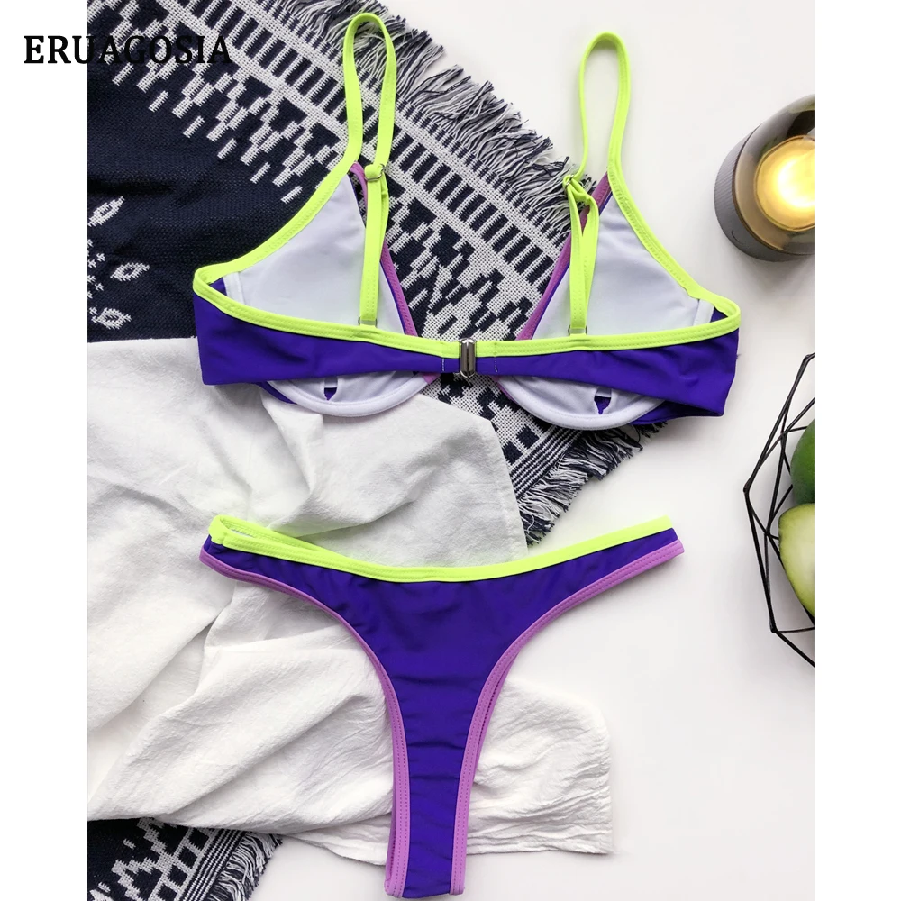 

Brazilian Bikinis Sexy Swimwear Swimsuit Women 2021 Micro Thong Bikini Set Push Up Underwire Bra Swimming Bathing Suit Beachwear