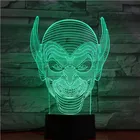 Акриловая настольная лампа для Хэллоуина, ночсветильник с 3d-изображением черепа, светодиодный ночсветильник с сенсорным выключателем, Декор для дома вечерние, комнаты, крутой подарок для детей, друзей