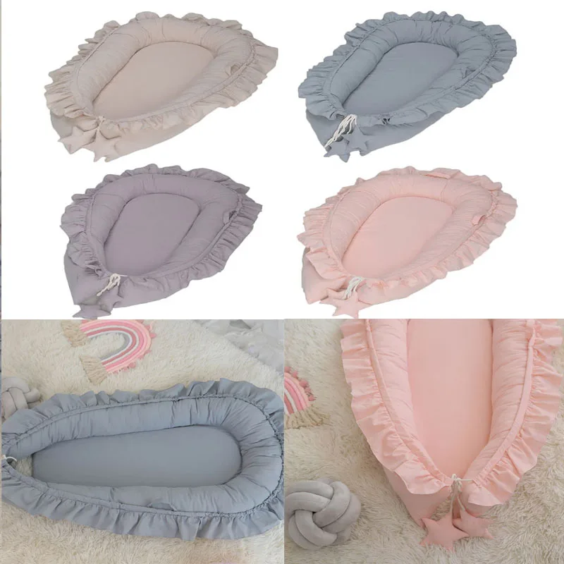 

Soft Breathable Cotton Baby Nest Bed Portable Washable Infants Travel Crib Babynest for Newborns Boys Girls Sleeping Gifts