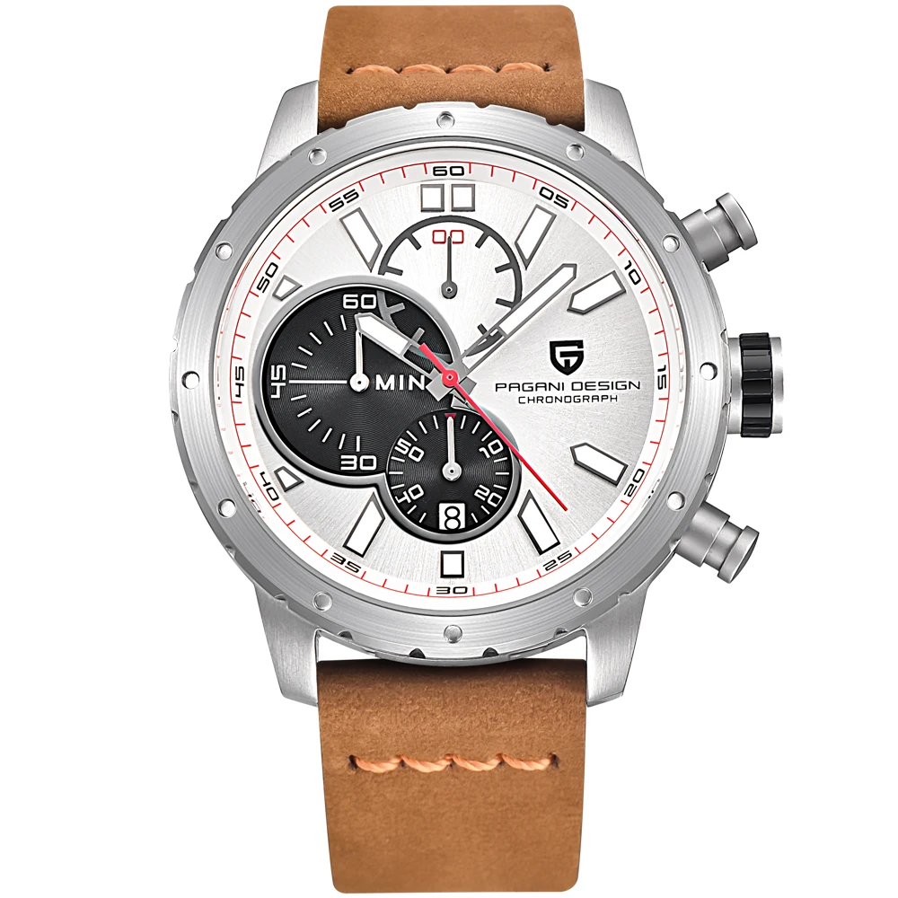 PAGANI Дизайнерские мужские часы брендовые роскошные модные кожа 6 рук Relogio Masculino
