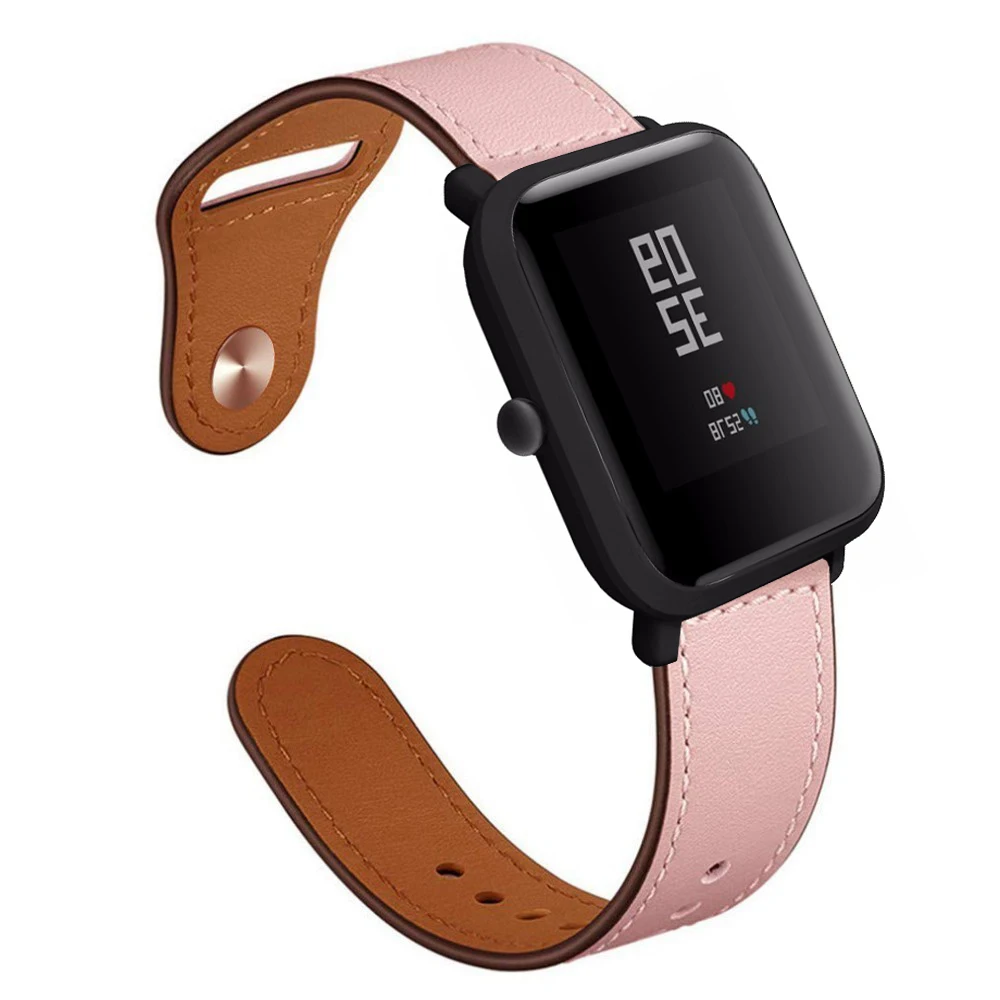 Ремешок для часов Amazfit GTS из натуральной кожи браслет Correa для Xiaomi Huami Amazfit Bip Lite Молодежные часы аксессуары
