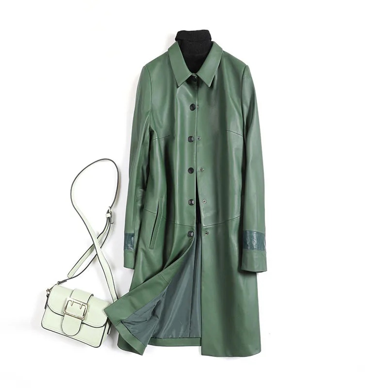 Замшевое пальто из натуральной овечьей кожи весна осень женская верхняя одежда