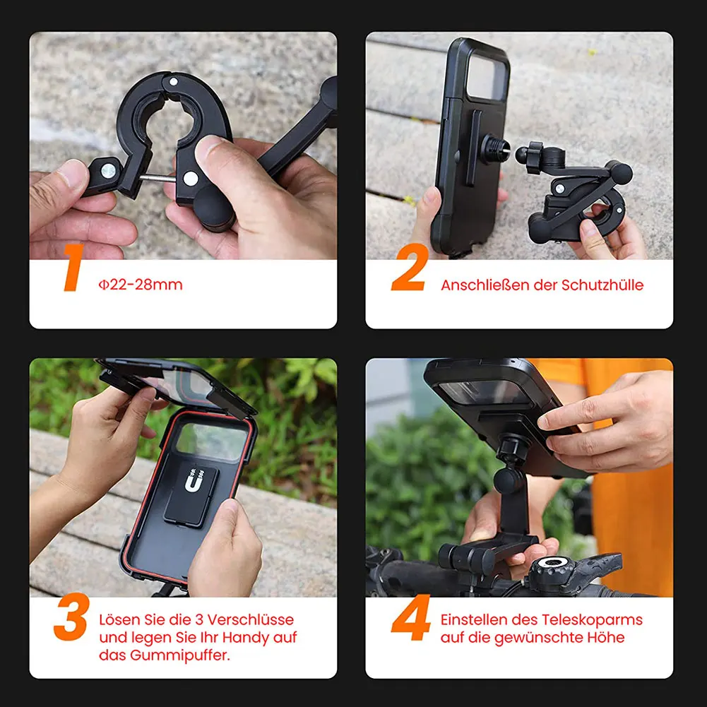 adjustable waterproof bicycle phone holder motorcycle cellphone holder mount 360 rotatable anti shake stable mobile support free global shipping