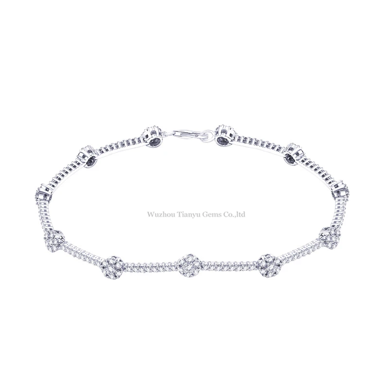 Tianyu драгоценные камни роскошный браслет moissanite 10k цепочка из белого золота| |