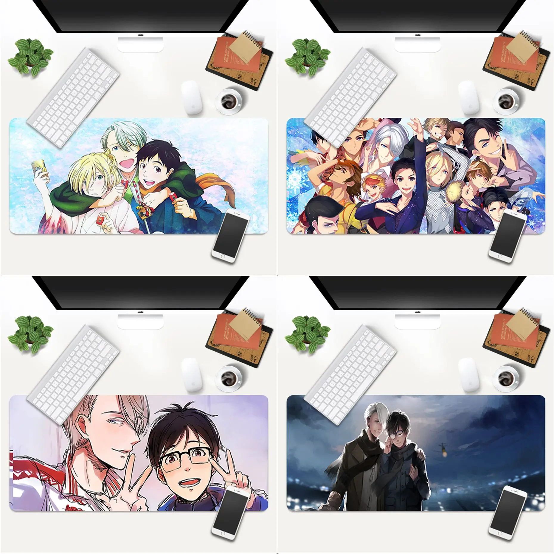 

MaiYaCa в наличии Yuri on Ice аниме красивый коврик для мышки в стиле аниме игровой коврик для мыши xl xxl 800x300 мм для Lol world of warcraft