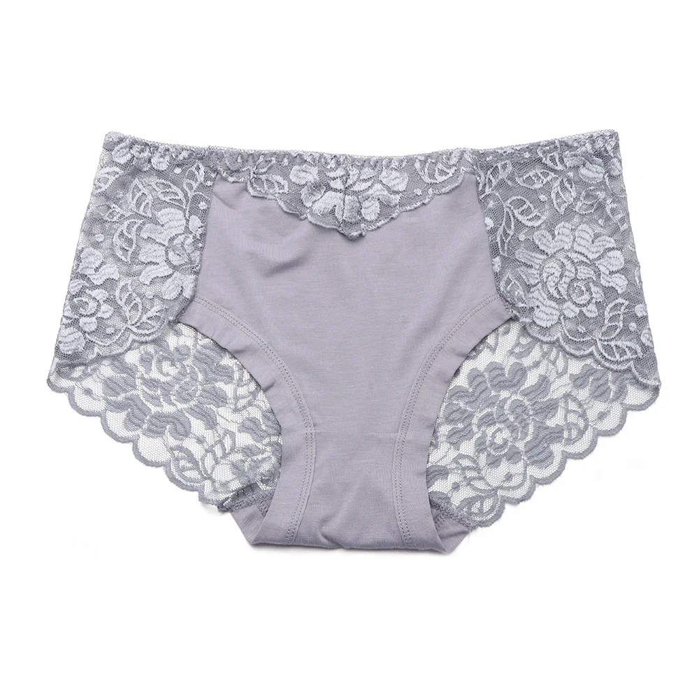 Трусы женские хлопковые кружевные с завышенной талией 1 шт. размера плюс | Женская