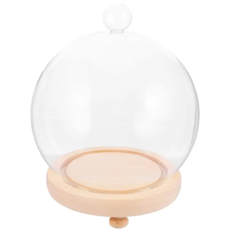 

1 Set Round Shape Floral Glass Cover Fresh Flower Glass Bell Jar Gift Decoration