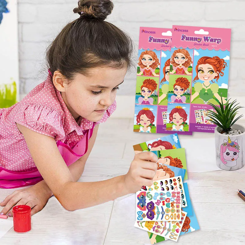 

9 листов/набор, многоразовые наклейки на лицо для девочек