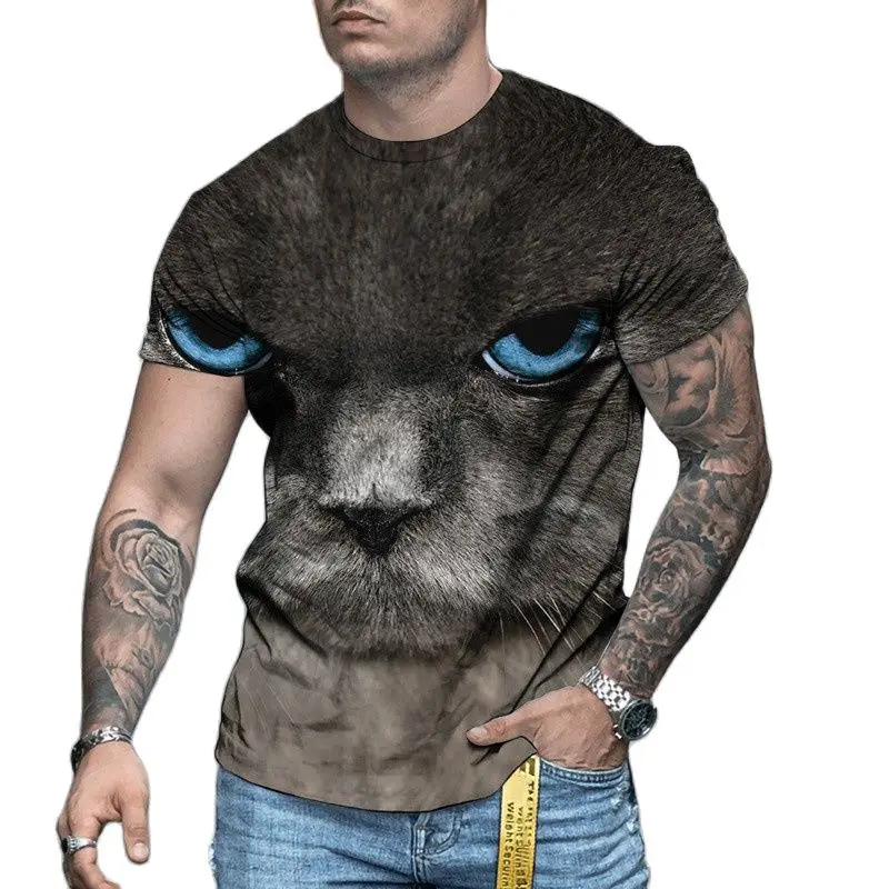 

Spanish Men's T-shirt Round Neck Short Sleeve Shirt 3D Owl Ocean Fashion Comfortable Fabric 2021 Summer New